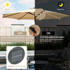 300 cm Solar Patio Umbrella 112 LED Lighted Umbrella Outdoor Table Umbrella