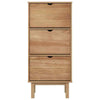 Corona Solid Pine Shoe Cabinet Storage Cupboard Wooden Organizer with Drawer