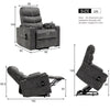Power Lift Electric Recliner Chair Sofa with Cup Holder Armchair for Elderly