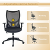 Office Chair Ergonomic Mesh Back Adjustable Height PC Chair Home Office Black
