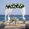 Artificial Silk Rose Flower Row Leaves Wedding Party Garden Wall Valentine Decor