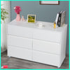 White Chest of 6 Drawers Sideboard Unit Wardrobe Bedroom Living Room Furniture