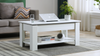 Lift Top Wooden Coffee Table With Storage White Lift up Desk Drawer Living Room