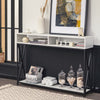 2-Tier Console Table X-Design Hallway Storage Cabinet Sofa Side Table W/ Shelf