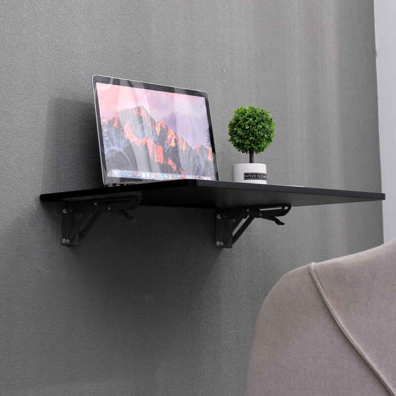 Floating Table Pc Case 60cm Wall Mounted Folding Table Floating Desk for Small Spaces Hanging ...