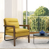 Modern Accent Chair Fabric Armchair w/ Rubber Wood Legs Rear Steel Bracket