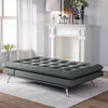 Adjustable Folding Grey Velvet 3 Seater Sofa Click Clack Sleeper Sofa Bed Settee