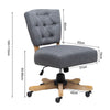 Linen Fabric Buttoned Back Adjustable Swivel Cushiony Computer Desk Chair Office