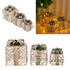 Christmas LED Gift Boxes with Ribbon Wedding Party Xmas Eve Gift Box Set 3pcs