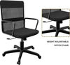 Home Office Chair Leather Computer Chair Adjustable Study Chair with Arms Black