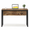 Tribesigns Computer Office Desk Rustic Brown+Black Working Table w/ Front Baffle