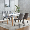 Set of 4 Grey Velvet Dining Chairs Kitchen Dinning Room Metal Leg Padded Modern