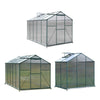 4-10ft Aluminium Greenhouse with/Door Window Galvanized Base Polycarbonate Panel