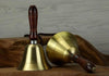 Solid Brass Wooden Handle School Dinner Large Hand Bell Handbell 17cm Reception