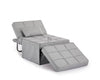 1 Seater Sofa Ottoman Grey Fabric ClicClac Recliner Chaise Sofabed Convertaible