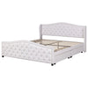 Upholstered Bed Double Size 4ft6 Bed Frame PU Leather with Storage Drawers QW