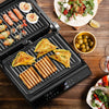 3-in-1 Electric Panini Press Grill 4-Slice Sandwich Maker Non-Stick Coated Plate