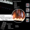 60" Insert Built In Electric Fire with Log&Crystal Touch Screen Fireplace,Remote