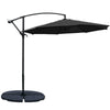 3m Garden Cantilever Parasol Banana Umbrella Crank & Tilt,w/Cross & Fan Base Set