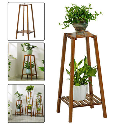 Wood Flower Pot Plant Stand Corner Shelf 2/3/4 Tier Display Rack Indoor Outdoor