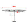 Extra Large 4.6M Garden Parasol Patio Umbrella Double Side Sunshade Sofa Outdoor
