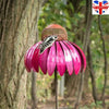 Creative Sensation Pink Coneflower Bird Feeder Outdoor Garden Yard Decorations