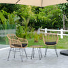 Three-Piece Rattan Garden Furniture 2 Seat Bistro Table Chair Outdoor Patio Set