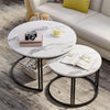 2PCS Round Nesting Tables Coffee End Tables Lamp Plant Stand Home Office Decor