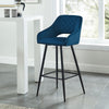 Pair of Bar Stool Black Blue Grey Velvet Chair Kitchen Bar Chair Modern Bar Home