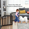 3-Panel Wooden Dog Gate Freestanding Pet Fence Baby Folding Safety Barrier