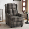 Tartan Fabric Recliner Chairs for Living Room Bedroom Adjustable Armchair Sofa
