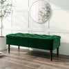 Footstool Pouffe Velvet Upholstered Ottoman Seat Bench Storage Box Long Chair UK