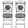 Woodside Mosaic Garden Table And Folding Chair Set Outdoor Dining Furniture