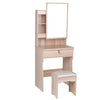 Modern Bedroom Dressing Table Makeup Desk w/ Mirror & Drawer Stool Vanity Set