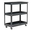 Black Steel Tool Trolley Cabinet with Wheels Workshop Storage Chest Carrier Cart
