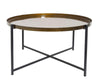 Cassia Round Metal Foldable Tray Top Coffee Table,Antique Brass/Black-CFT51BS/BK