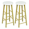 2XBreakfast Kitchen Bar Stools MDF Seat BarChairs Metal Legs Barstools HighStool