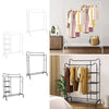 Luxury Cat Ears Double Bar Clothes Rail Racks Hanger Clothes Wardrobe Metal