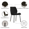 2PCS Dining Chairs Set Velvet Padded Seat Metal Leg Kitchen Armless Chair Office
