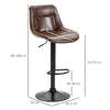 Modern Swivel Bar Stools Set of 2 Adjustable Height Bar Chairs Footrest Brown