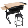 Adjustable Drafting Table Art Craft Drawing Desk with/Stool Desk Stand