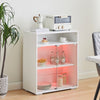 Modern White Sideboard Display Cabinet With RGB LED Cupboard Storage Unit