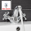 Traditional Victorian Bathroom Chrome Twin Cross Head Basin Sink Mixer Mono Tap