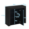Modern Sideboard LED Cabinet Cupboard High Gloss wtih Doors Storage White Black