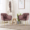 Velvet Dining Chair Velvet Upholstered Kitchen Armchair Metal Legs Living Room