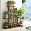 Anticorrosion Wooden Plant Flower Stand Pot Bonsai Display Rack Thickened Frame