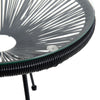 Garden Furniture Set Round Moon Egg Chair Black Rattan String Glass Tea Table UK