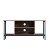 Wood TV Stand Cabinet With 2 Shelves Metal Frame Living Room Modern Industrial