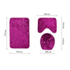 3Pc Non-Slip Bathroom Carpet Set Pedestal Rug+Lid Seat Toilet Cover+Bath Mat Pad