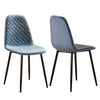 Velvet Dining Chairs Padded Seat Metal Legs High Back Living Home Office BN Blue